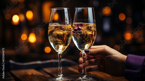 glasses of champagne HD 8K wallpaper Stock Photographic Image