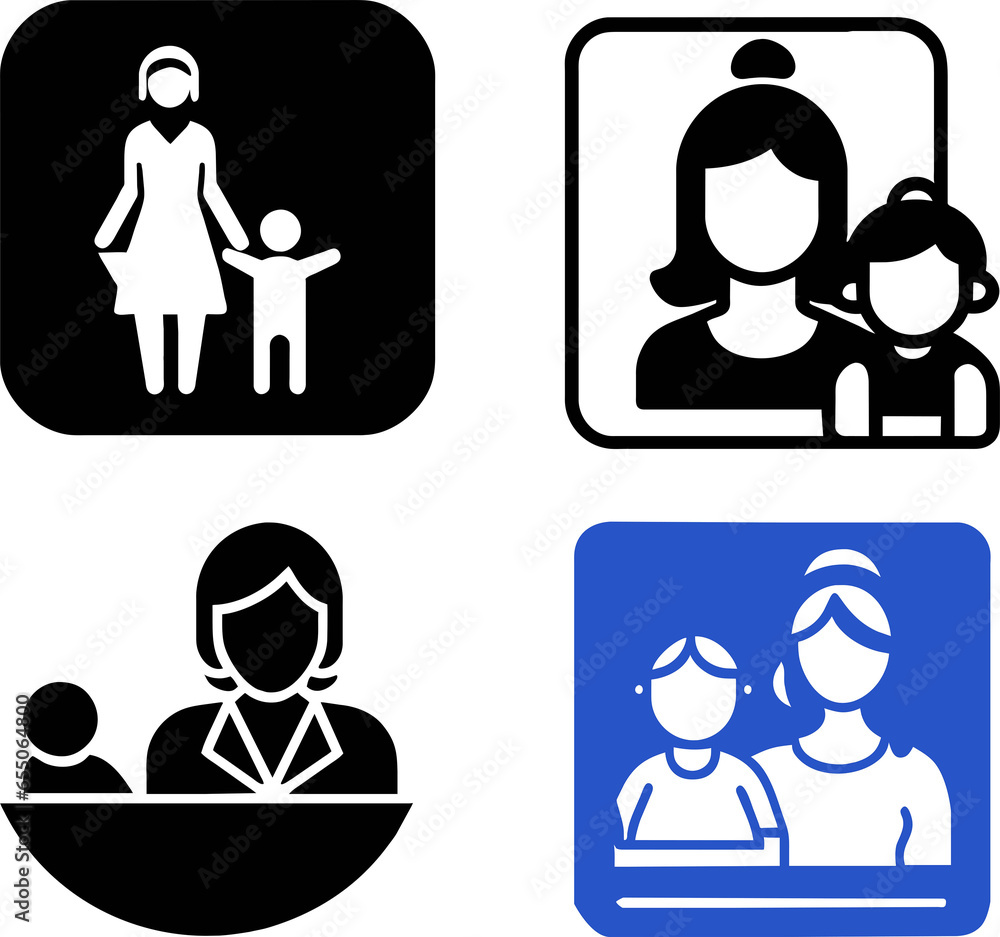 set of mother and baby child icon vector set of mother and baby child icon vector