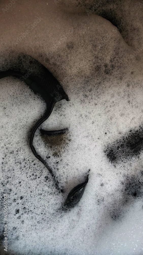 Obraz premium a closeup photo of soap foam