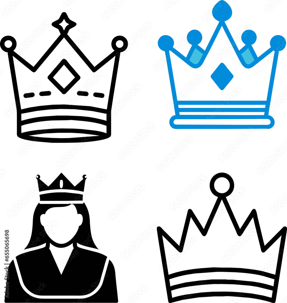 set of queen crown icon vector set of queen crown icon vector