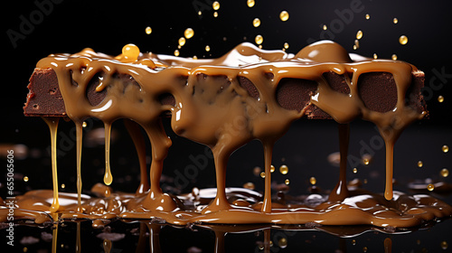 chocolate dripping HD 8K wallpaper Stock Photographic Image