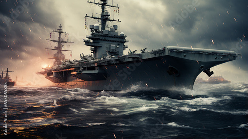 Stampa su tela the ship in the sea HD 8K wallpaper Stock Photographic Image