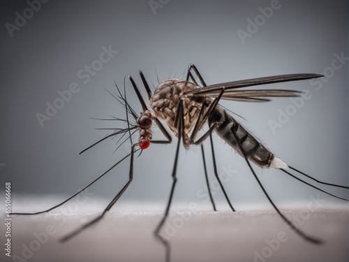Macro photography of mosquitoes with blurred black background