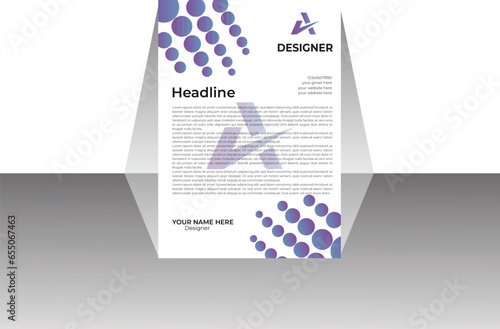 Vector letterhead template in abstract style design