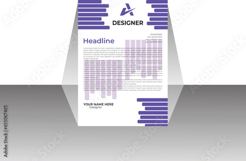 Vector letterhead template in abstract style design