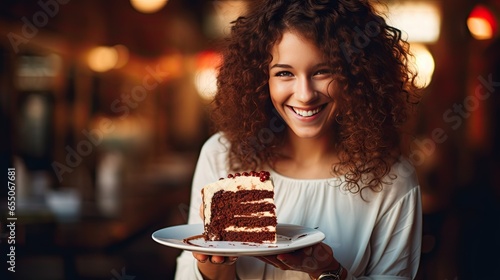 Attractive young woman is cooking on kitchen. Having fun while making cakes and cookies.