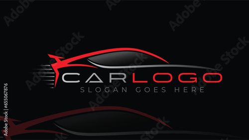 Speed sports car logo design, Modern sports car logo design