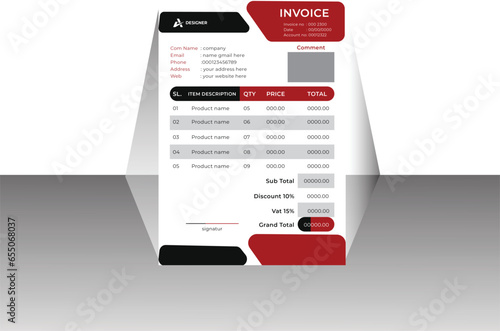 Vector invoice minimal design template bill form business invoice accounting