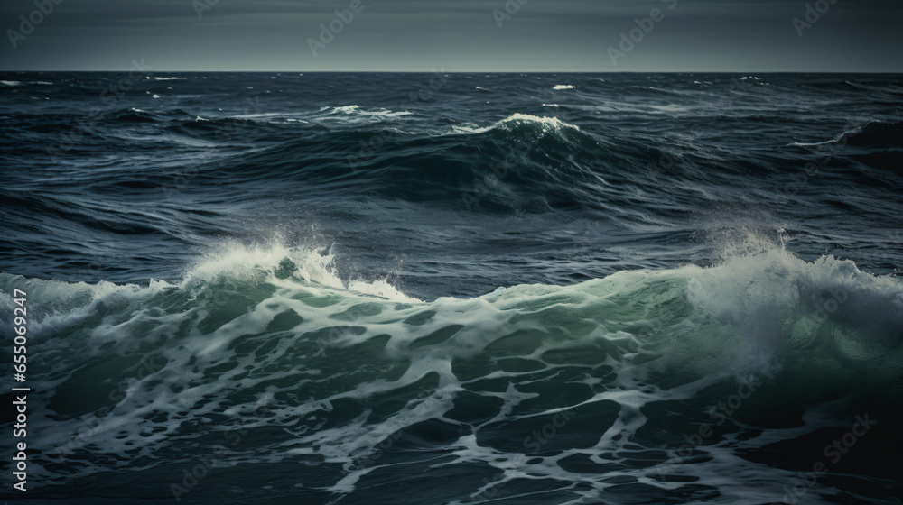 A large body of water with waves in it Generative Ai A large body of water with waves in it Generative Ai