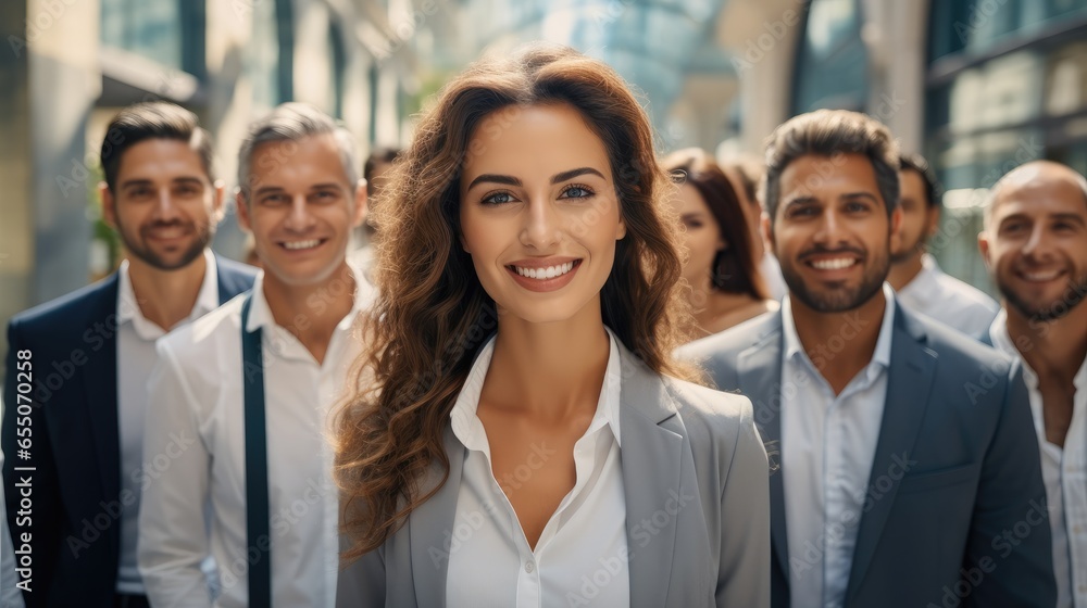 Business team leader, Successful female business team. Business team leader, Successful female business team.