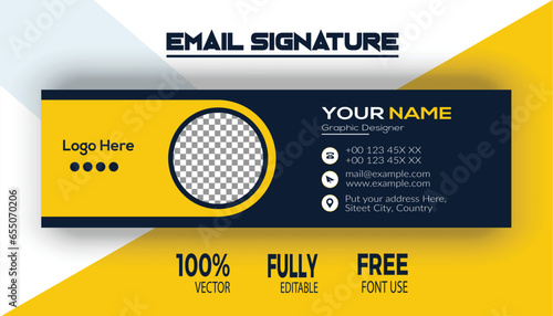 Colorful Email Signatures Template Vector Design, Email Footer, and Personal Social Media Cover, a modern banner template design for web and mobile websites