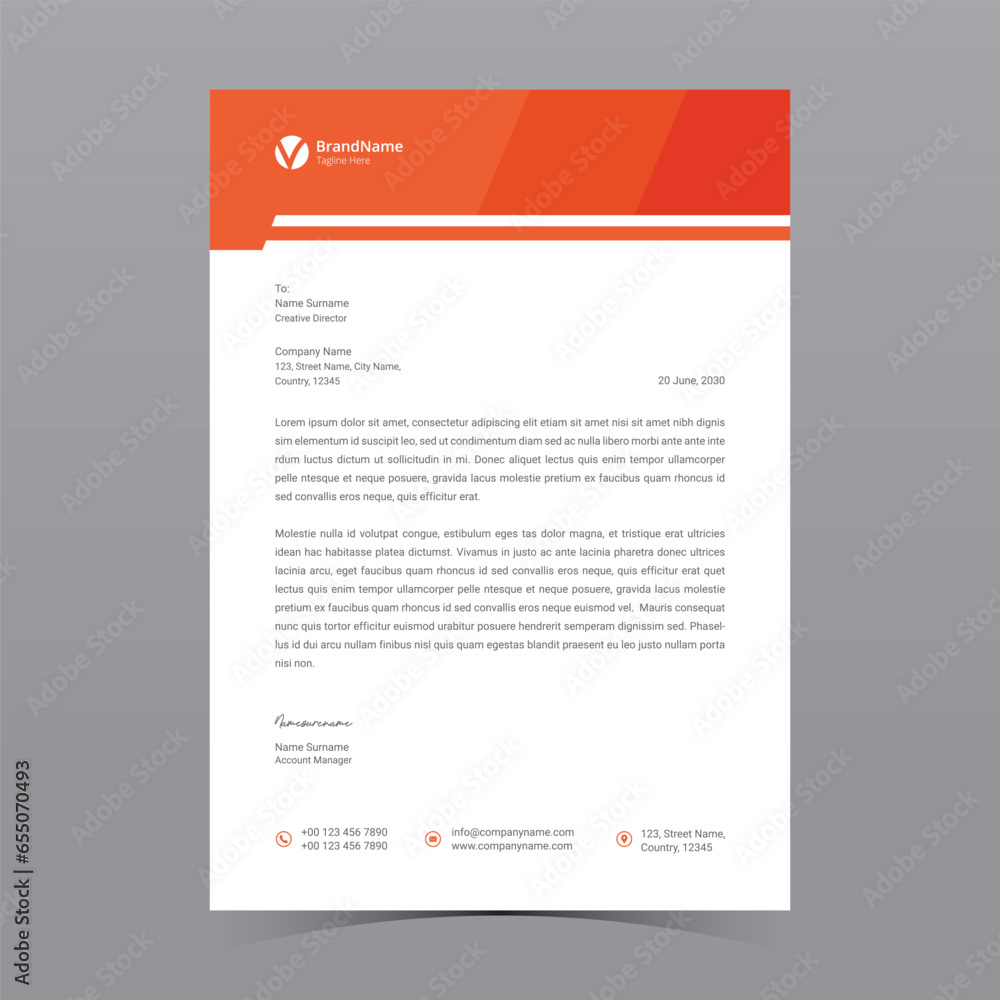 A4 Letterhead Template Vector Design A4 Letterhead Template Vector Design