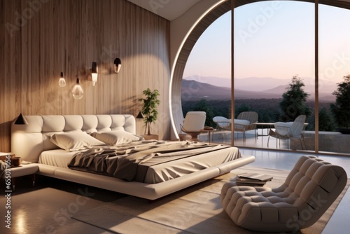 Modern luxury villa bedroom. © visoot