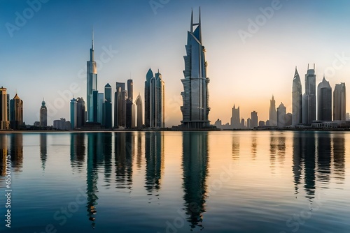 city skyline at dusk generated by AI © AB malik