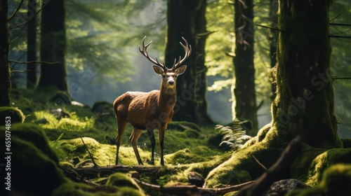 Beautiful male deer in the forest © SaraY Studio 