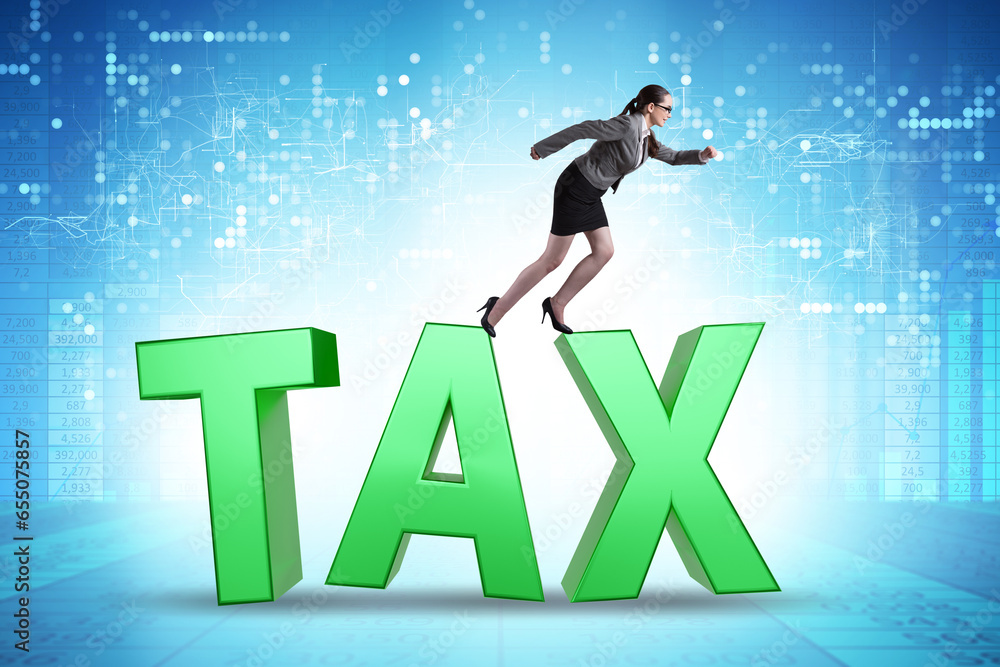 Tax concept with large letters