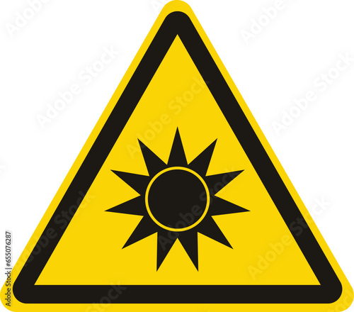 Optical radiation sign on isolated white background. Vector illustration