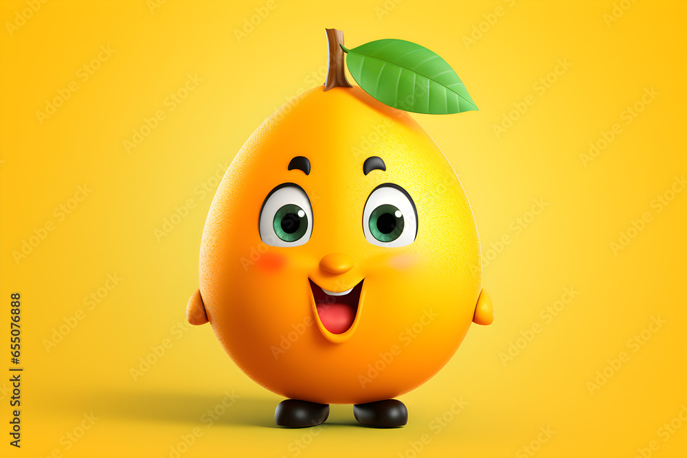Fototapeta premium Cute cartoon mangocharacter