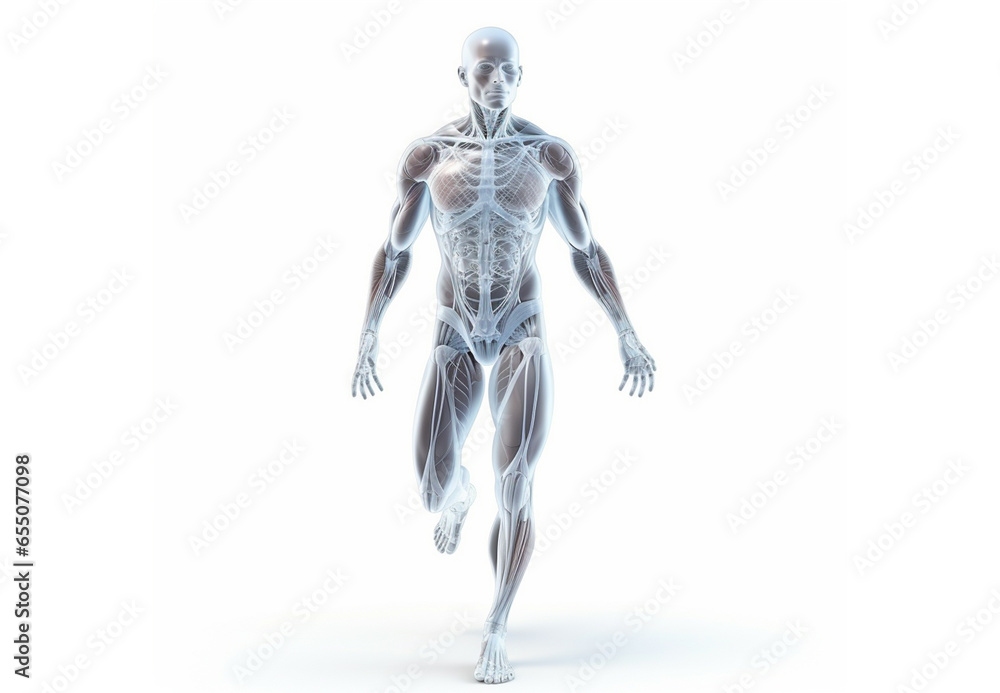 Human body and medical x-ray technology concept. Isolate on white background