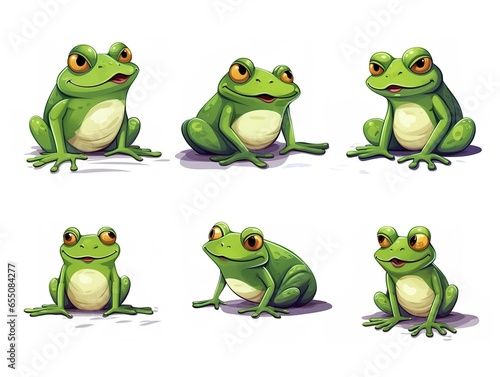 cartoon frog. set