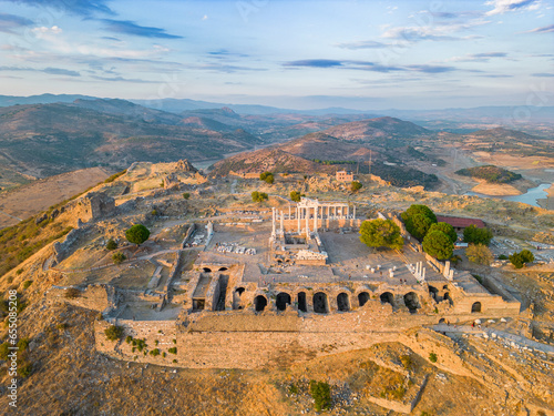 Pergamon ancient city theatre, acropolis and temple of zeus