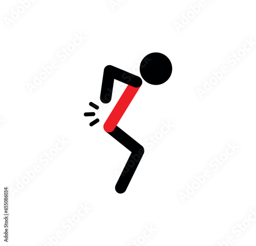 backache icon on white background