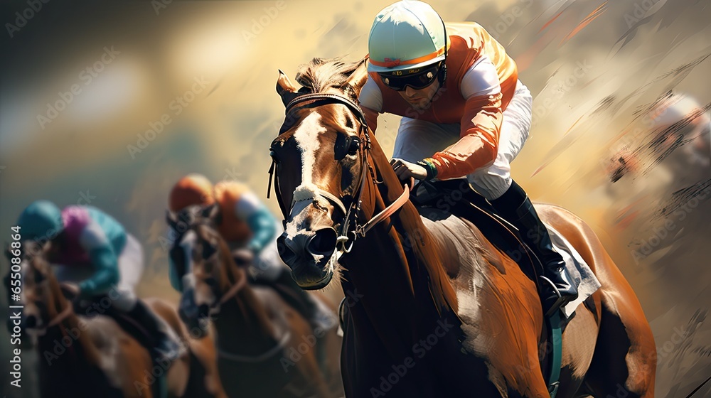 horse race action Motion blur effect