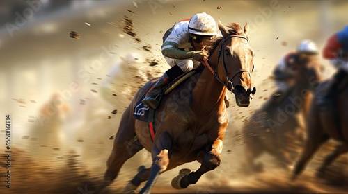 horse race action Motion blur effect