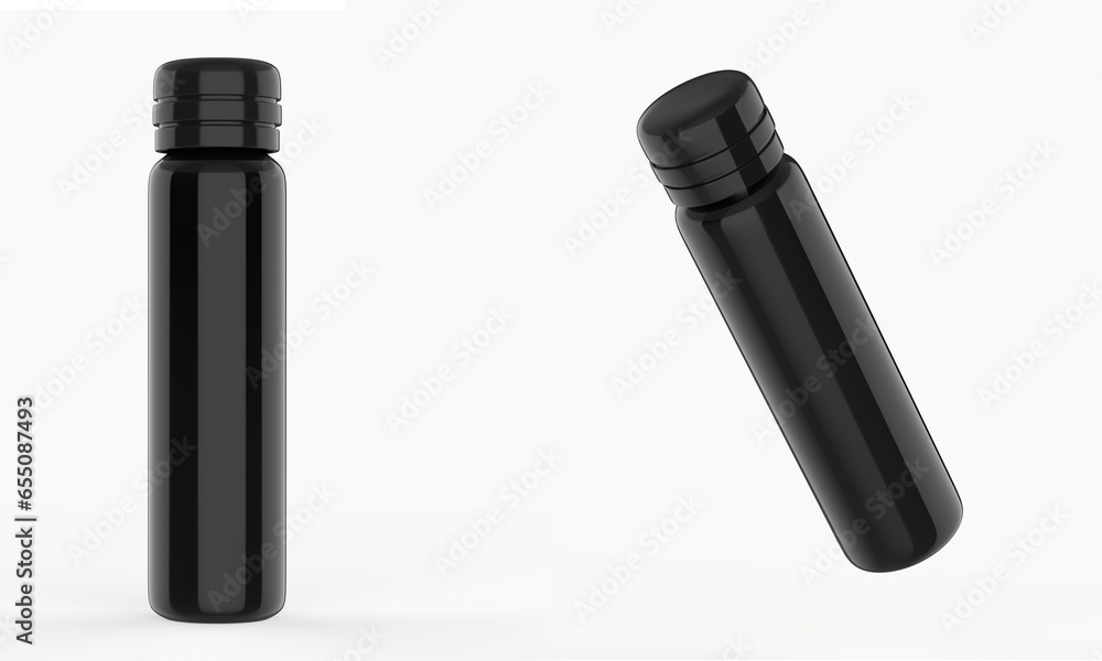 Glossy Bottle Mockup Isolated On White Background. 3d illustration Glossy Bottle Mockup Isolated On White Background. 3d illustration