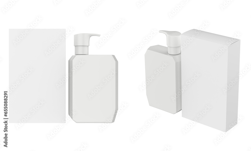 Cosmetic Bottle Mockup isolated on white background. 3d illustration Cosmetic Bottle Mockup isolated on white background. 3d illustration