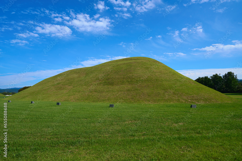 Blue sky and burial mounds in Gyeongju, South Korea Stock Photo Adobe