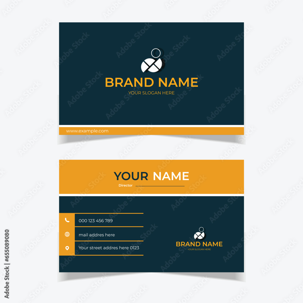 elegant modern business card design template in black white and yellow elegant modern business card design template in black white and yellow