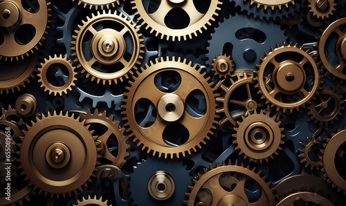 Wallpaper Mural A close up of a bunch of gears. Generative AI. Torontodigital.ca