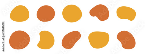 かわいい抽象的なゆるゆるフレーム 流体シェイプ　流動体　Set of cute abstract shapes.Vector loose frame.