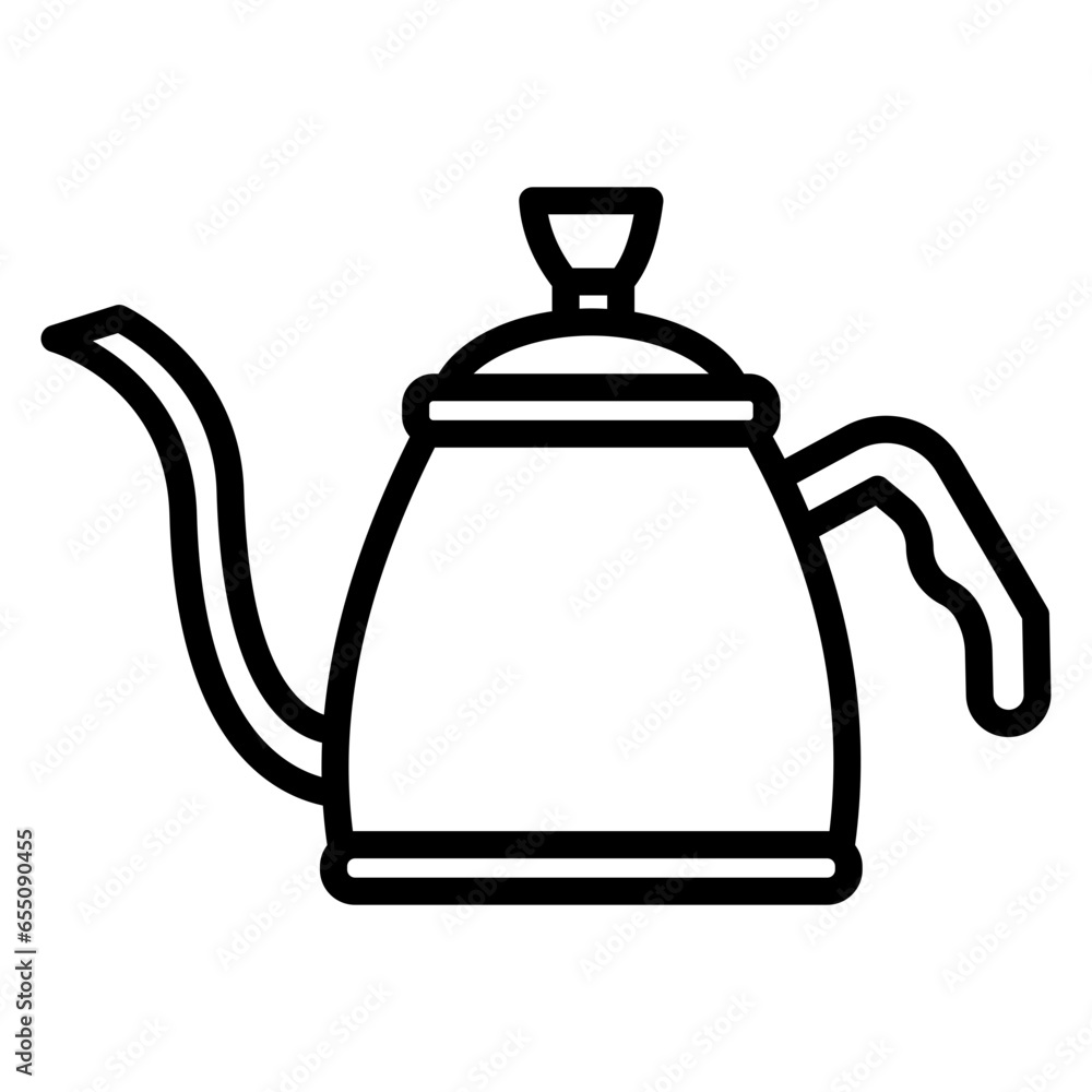 Obraz premium Illustration of Coffee Kettle design Line Icon