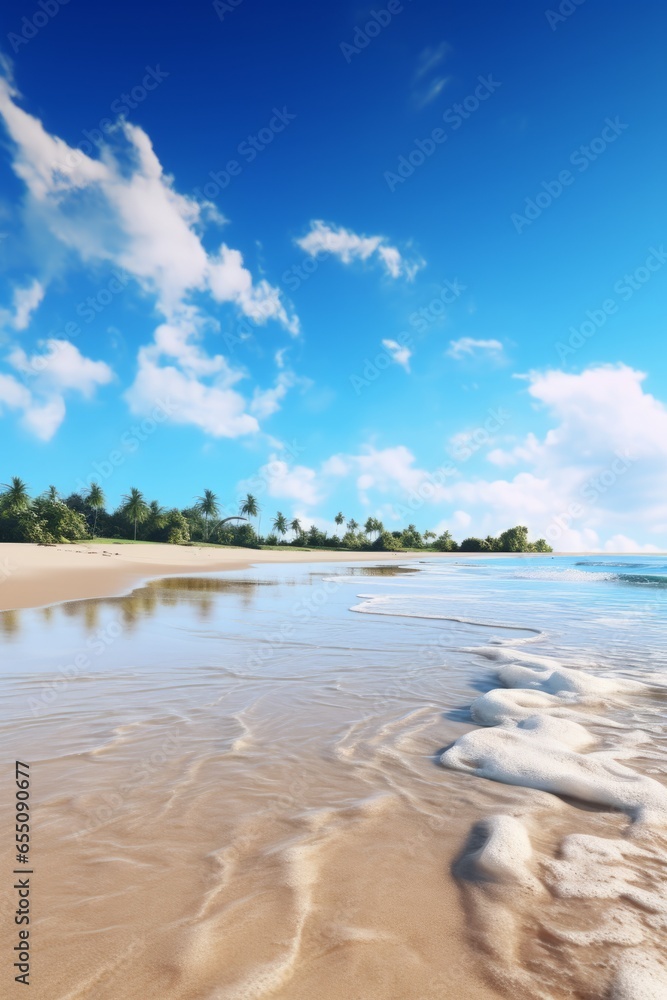 Generative AI image of a beautiful sunny beach