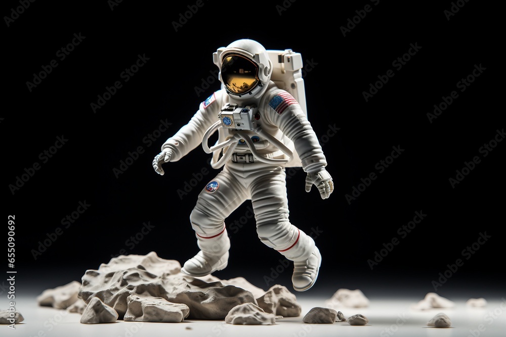 3D Astronaut Exploring the moon 