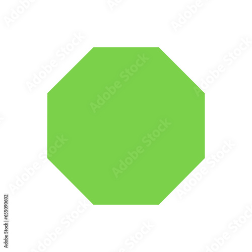 green octagon basic simple shapes isolated