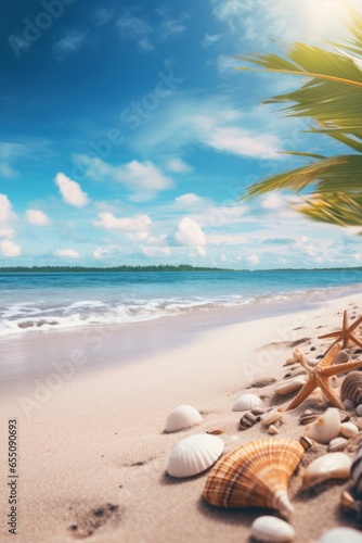 Generative AI image of a beautiful sunny beach