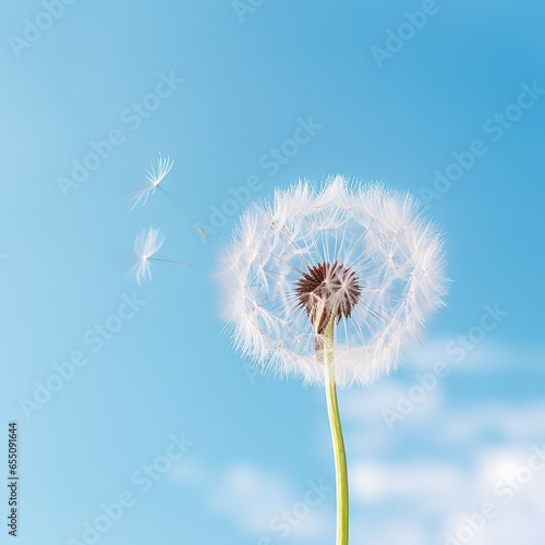 dandelion against blue sky