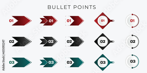 Vector list of bullet points