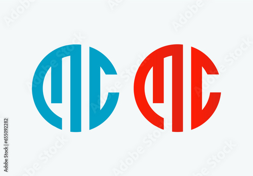 mc initial letter logo design, monogram