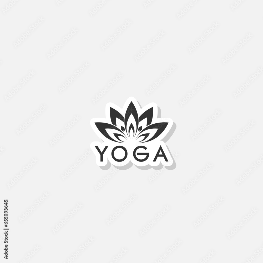 Yoga lotus icon shadow isolated on white background Yoga lotus icon shadow isolated on white background