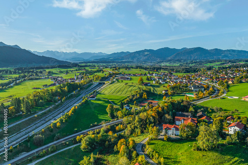 Herbst im Allgäu am Niedersonthofener See, Ausblick ins südliche Illertal bei Immenstadt photo