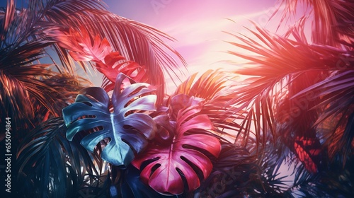 Beautiful Tropical Palm Model Background © Nazia