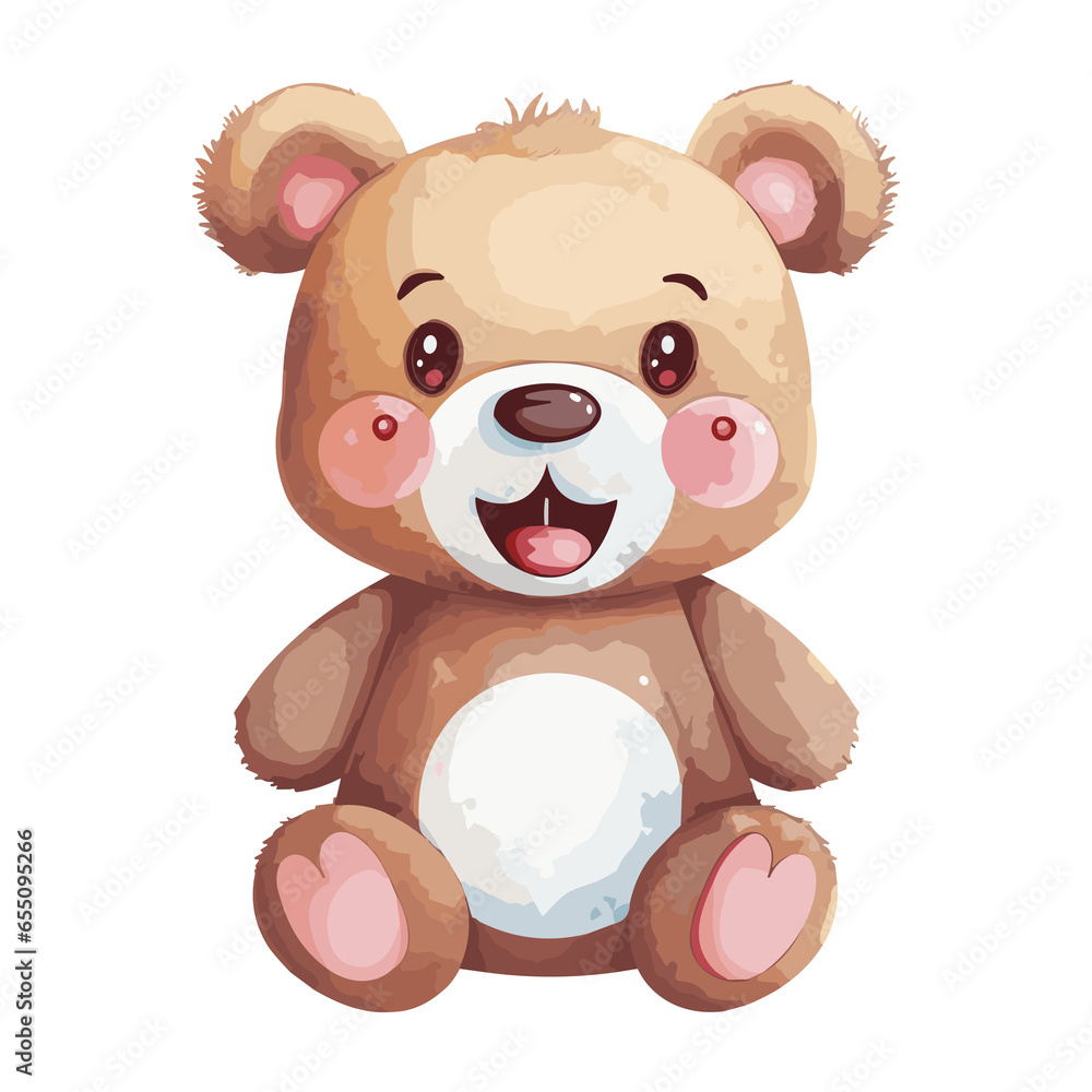 Obraz premium Watercolor Teddy bear transparent background
