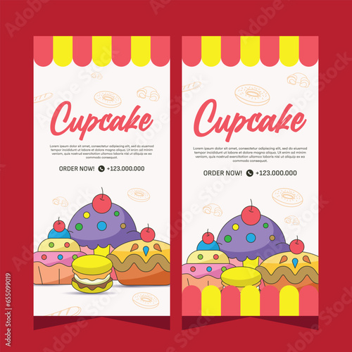 Bakery template vertical banner design