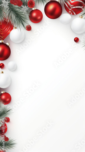 Christmas Greeting Card Mockup on White Background, Generative AI