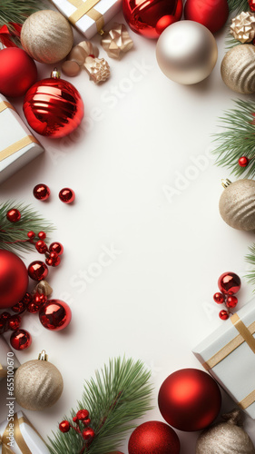 Christmas Greeting Card Mockup on White Background, Generative AI