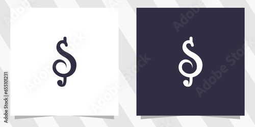 letter s with music note vector logo design